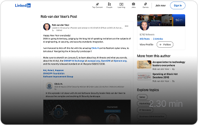 Navigating the AI Security Landscape w/ Rob van der Veer